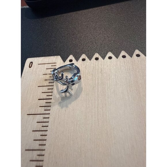 Deer Antler Hoop Earrings With Orange Gemstone - Picture 5 of 5